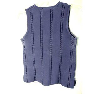 JONATHAN SIMKHAI CLASS LUXE CABLE KNIT TANK SIZE S NAVY BLUE $295